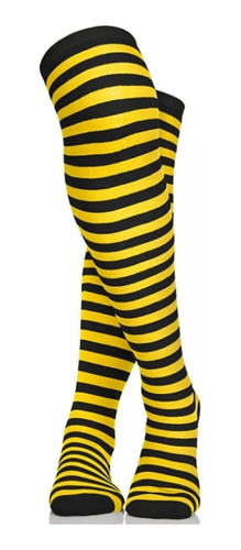 Calceta Larga Rayada Amarilla Disfraz Abeja Halloween