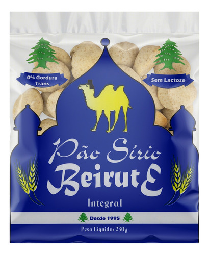 Pão Sírio Integral Zero Lactose Beirute Pacote 230g
