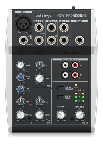 Mesa De Som Analógica 5 Canais Xenyx 502s - Behringer