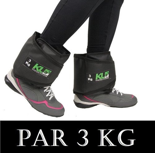 Imagem 1 de 3 de Par Caneleira Tornozeleira Kl Master Fitness Peso 3 Kg