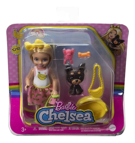 Mini Boneca Barbie Chelsea Loira Cachorrinho De Estimação