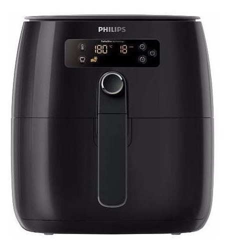 Freidora Sin Aceite Philips Airfryer Hd9641 Panel Digital Antiadherente Turbostar + Recetario Color Negro