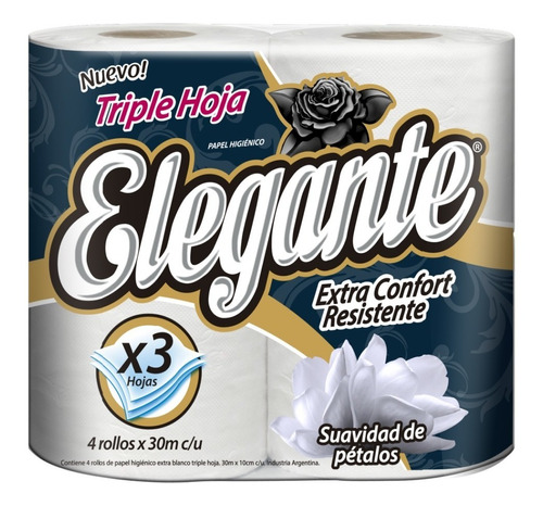 Bolson Papel Higienico Elegante 4x30 Triple Hoja