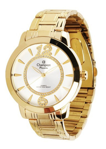 Relogio Feminino Champion Banhado Ouro 18k Original + Brinde