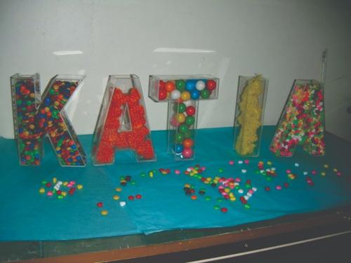 Letras Decorativas Rellenables En Acrilico 30cm Alto 3 Pz