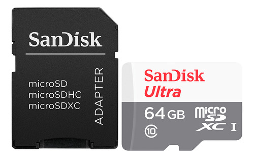 Cartão De Memória Sandisk Sdsqunr-064g-gn3ma Ultra Adap 64gb