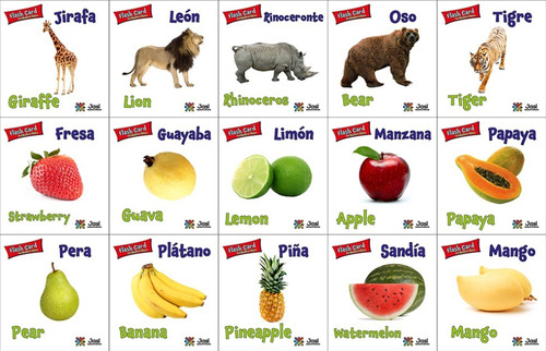 Flash Cards Didácticas, Vocabulario Ingles/españo 90 Tarjeta