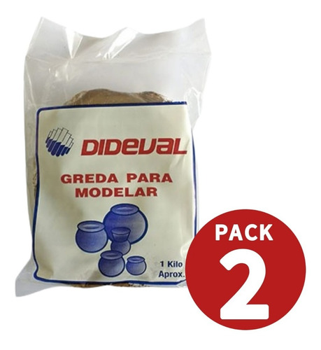 Greda Para Moldear Marron 1 Kg Dideval Pack 2 Unidades