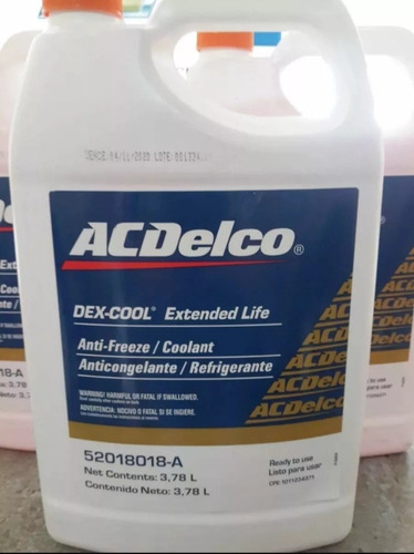 Imagen 9 de 9 de Refrigerante Acdelco Color Naranja 3.78 Lt Original
