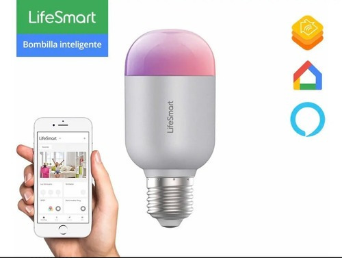 Imagen 2 de 8 de Ampolleta Led Inteligente Blend E-27 Lifesmart Multicolor Rgb