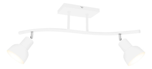 Aplique Techo Moderno 2 Luces Movil Curvo E27 Blanco Cromo Estructura Blanco/Cromo
