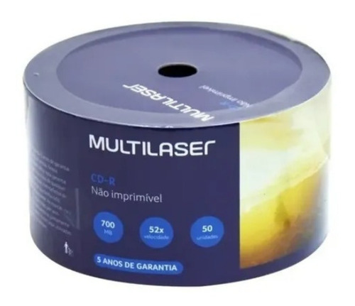 Cd-r 700mb - 80min - 1x-52x Printable Multilaser - 50 Und.