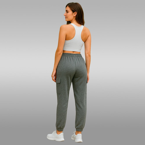 Pantalón Jogger Deportivo Mujer Bolsillos Cintura Elástica
