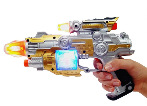 Imagem 3 de 6 de Metralhadora Pistola Brinquedo Tipo Nerf Luz Som Camuflada