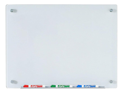 White Glass Dryerase Board Set 2' X 1.5' Includes Hardw...