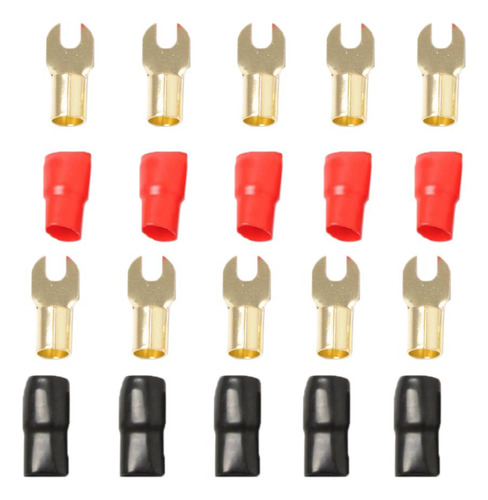 5 Pares 4 Awg Car Audio Wire Fork Terminal Conector Latón