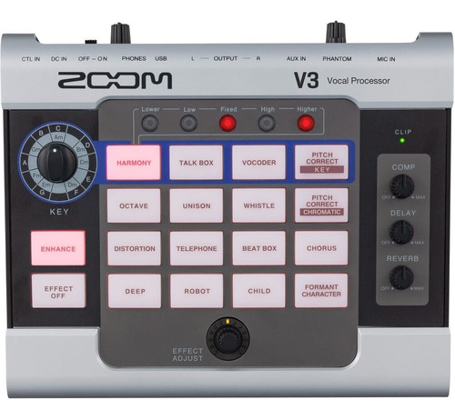 Procesador Vocal Zoom V3 Vocoder Armonizador Interface Usb