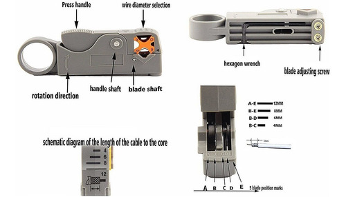 Kit De Herramientas Gaobige Coaxial Cable Crimper Para La He