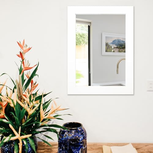 Espejo De Pared Rectangular Decorativo 30 X 40 Cm Blanco