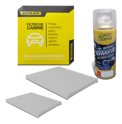 Filtro Cabine + Limpa Ar Condicionado Citroen C3 2014 2015