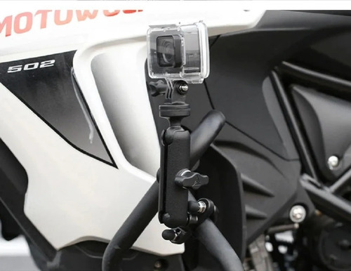 Imagen 4 de 6 de Soporte Camara De Acción Manillar Moto Brazo Giratorio