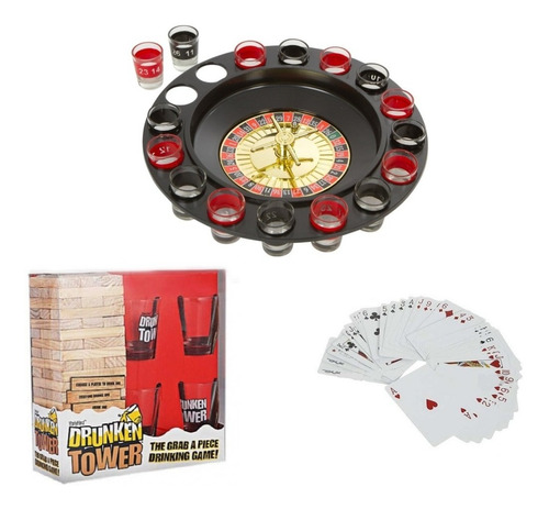 Ruleta Shots Torre Castigos Cartas Plástico Juegos Fiestas