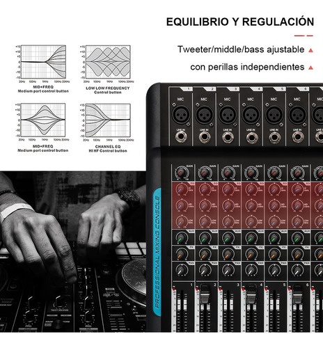 Tklbls Ql-12 Mezladora De 12 Canales Mixer Usb Bluetooth