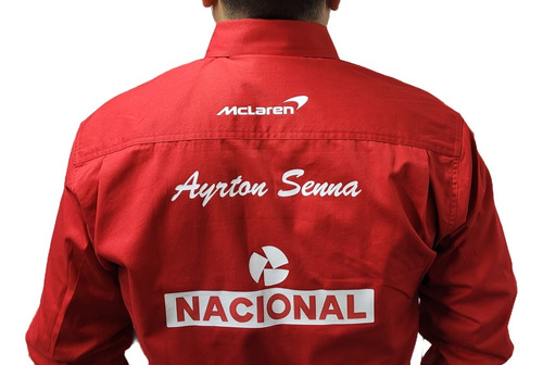 Camisa Retro Stu Ayrton Senna Marlboro Mclaren F1 * Homb
