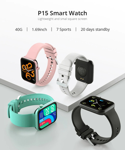 Imagen 6 de 10 de Colmi Smartwatch P15 Negro 1.69 Ips Touch Android Ios Ip67