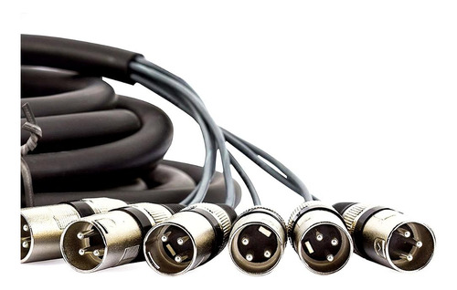 Multicabos Com Conectores Xlr 6 Vias , 20 Mts