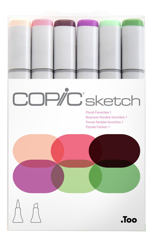 Sketch Set De 6 Colores Floral Favorites 1