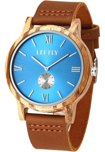 Leftly Reloj De Madera Para Hombre Hecho A Mano Con Banda De