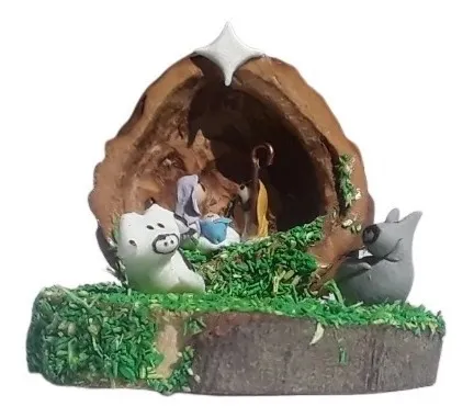 Mini Pesebre Artesanal Nacimiento, Recordatorio Navidad