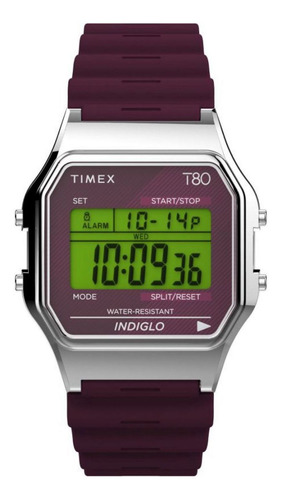 Reloj Para Unisex Timex T80 Tw2v41300 Púrpura