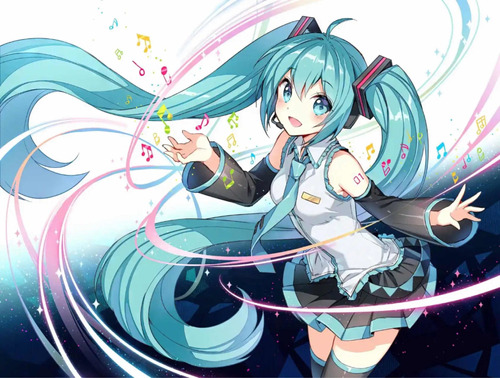 Tela De Fondo Cumpleaños Vinilo Hatsune Miku V1 150x100cm