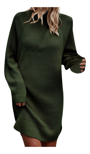 Vestido K Para Mujer, Suéter De Punto De Color Liso Para Inv