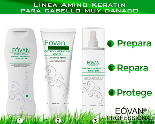 Shampoo De Reparación Amino-keratin Shampoo Eóvan 400 Ml