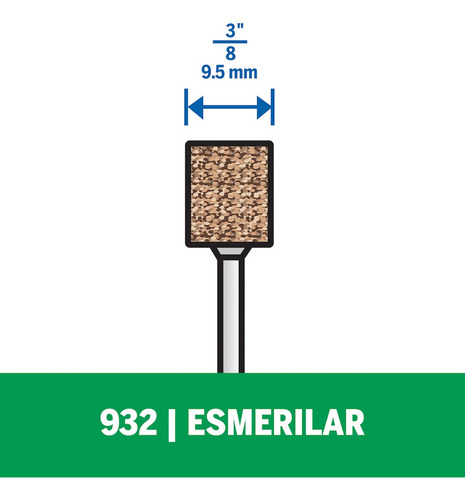 Punta de montaje paralelo de óxido de aluminio 932 3/8 - Dremel