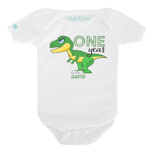 Pañalero Personalizado Bebé Cumpleaños One Year Dino