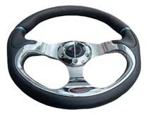 Comprar Volante Deportivo Tuning Racing 32cm Negro + Cromo V519-04