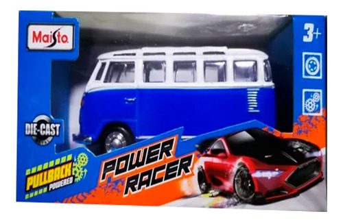 Power Racer Pullback Powered - Coche Azul