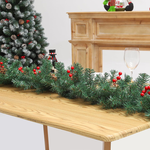 Guirnalda De Navidad Iluminada Preiluminada De 9 Pies, ...