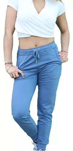 Pants para mujer tipo jogger afelpado suave casual Blanco