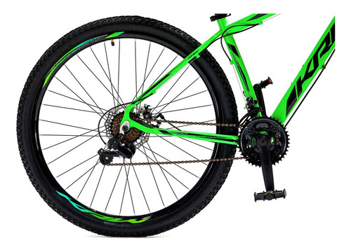 Bicicleta Aro 29 Krw Alumínio 21vel Freio Disco Suspensão S3 Cor Verde/preto
