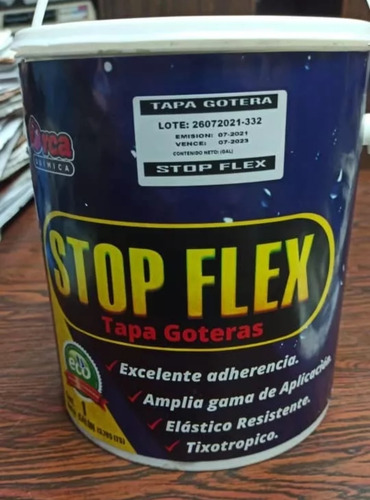 Stop Flex Tapa Gotera Impermeabilizante De Mantoflex Galón