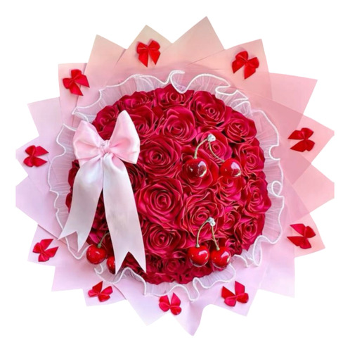 Ramo De 20 Rosas Eternas De Listón Incluye Accesorios
