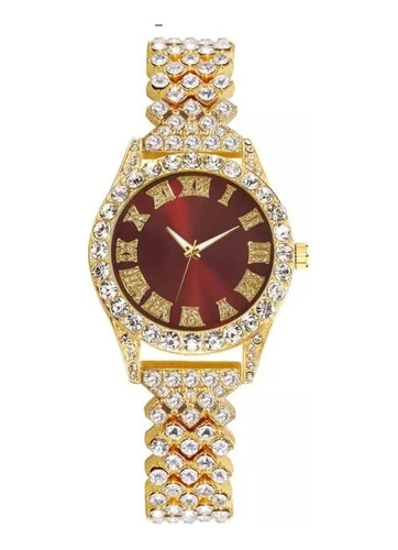 Reloj Para Mujer De Lujo Con Incrustaciones De Diamante