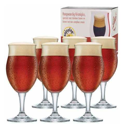 Imagem 1 de 4 de Jogo De Taças De Cerveja Cristal Dark M 435ml Conjunto 6 Pcs
