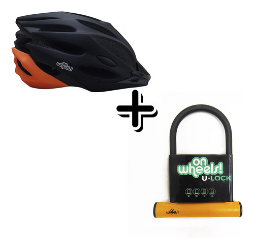 Casco On Wheels Sport De Bicicleta Con Candado Naranja 