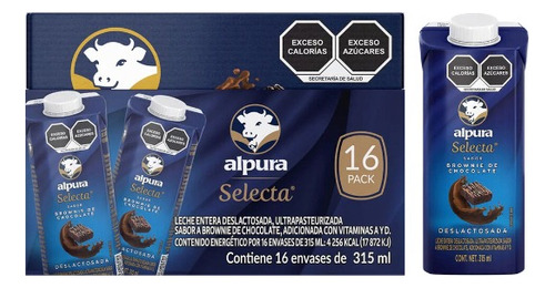 Leche Alpura Selecta Sabor Brownie De Chocolate 16pz 315ml